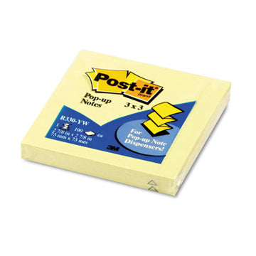 Post-it® Pop-up Notes Original Canary Yellow Pop-up Refill, 3 X 3, 12-pack freeshipping - TVN Wholesale